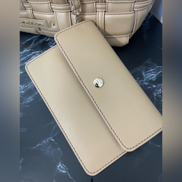 MICHAEL KORS Ivy Tote Bag & Wallet Woven Synthetic Leather 2pc Handbag AUTHENTIC - Picture 13 of 13